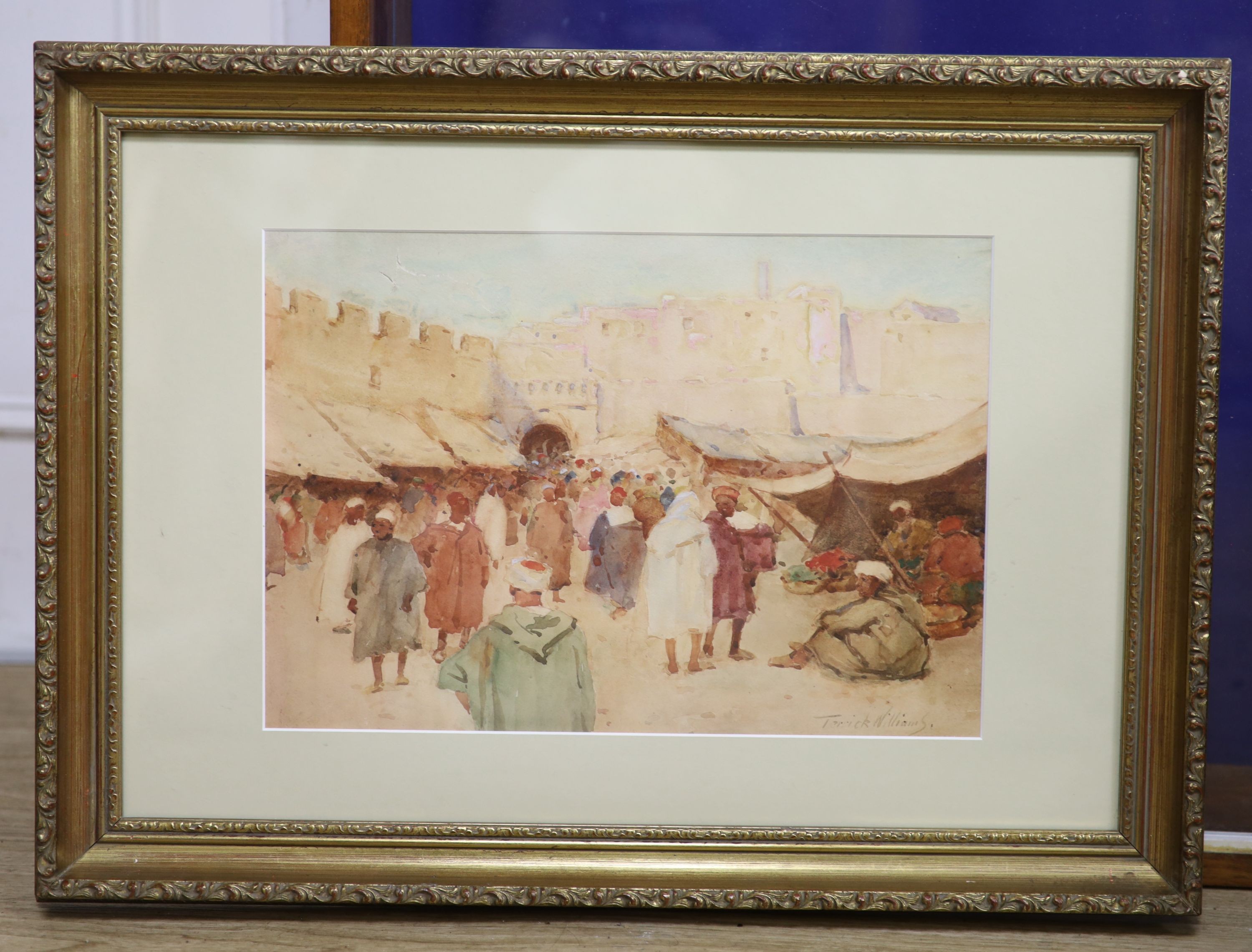 Terrick Williams (1860-1936), watercolour, Arab market scene, signed, 24 x 35cm.